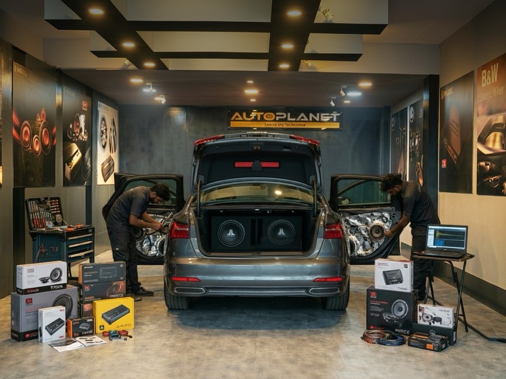 Mercedes-Benz cabin interior after an OEM-conscious audio integration, with the factory trim refitted